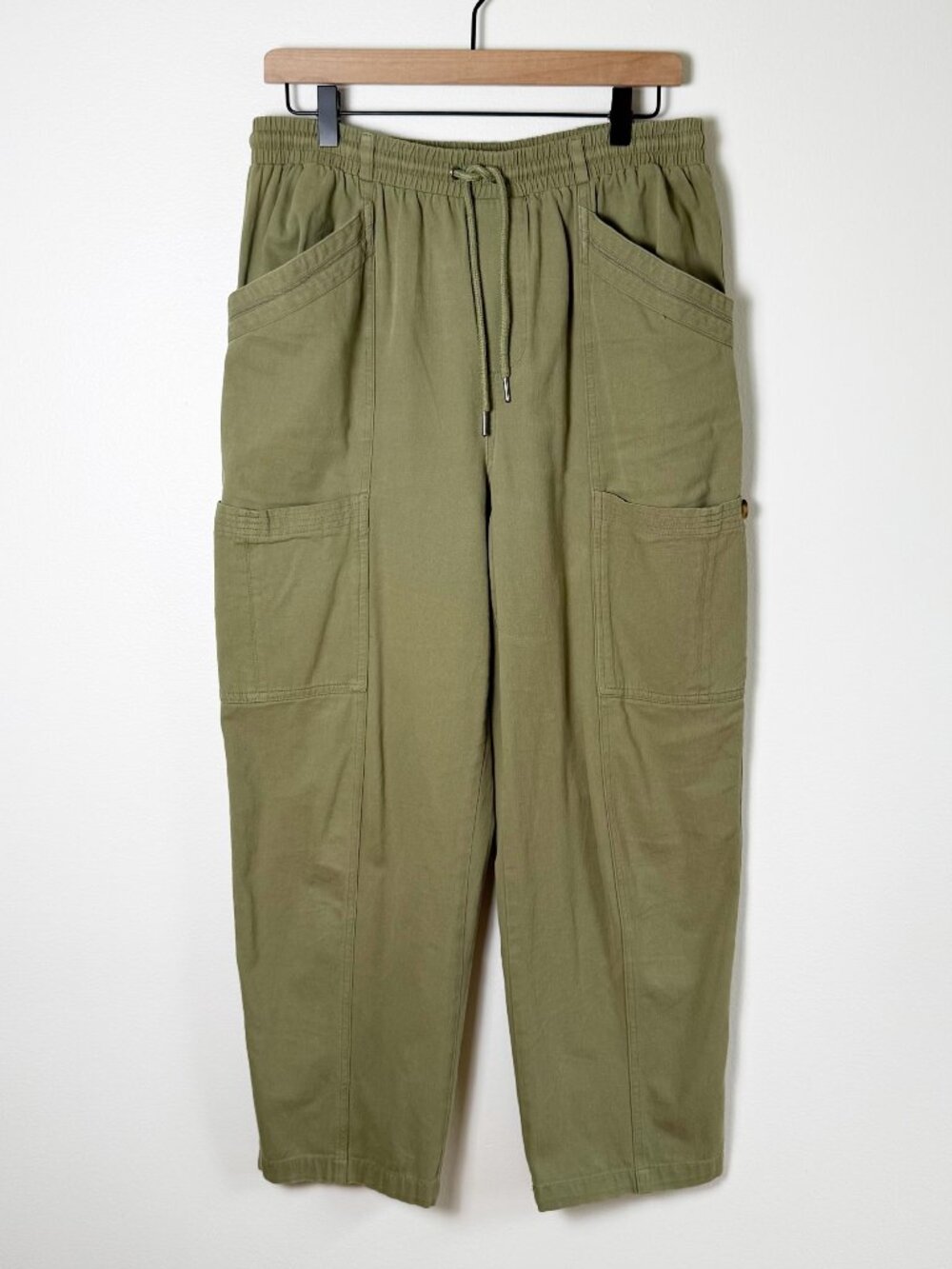 7 For All Mankind Drawstring Utility Cargo Pants Cotton Army Green Size M